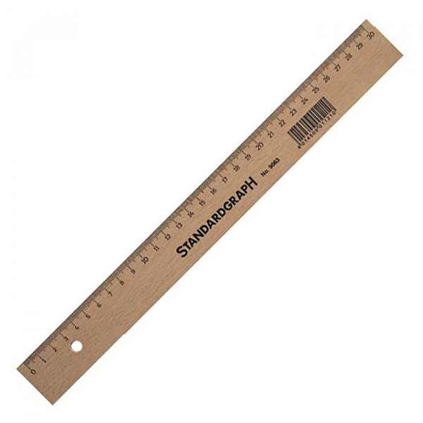 Standardgraph Holzlineal 30 cm mit Tuschekante
