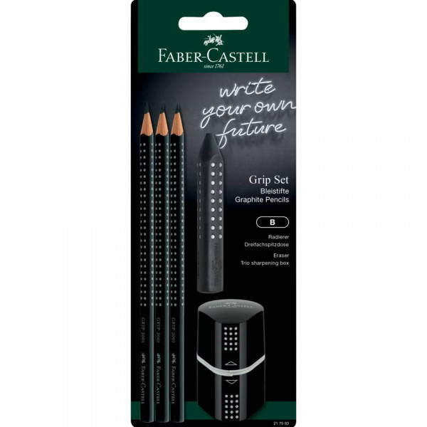 Schreib Set 5-tlg. Faber Castell Grip schwarz