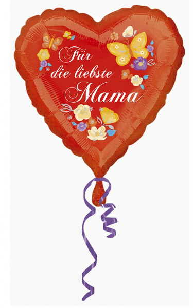 Folienballon Herz ca. 45cm Für die liebste Mama