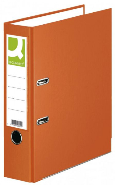 Q-Connect Ordner Plastik A4  8cm breit mit Kantenschutz orange