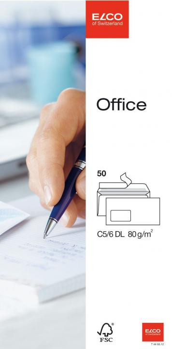 Elco Office Briefumschläge mit Fenster DIN lang weiß 80 g/qm