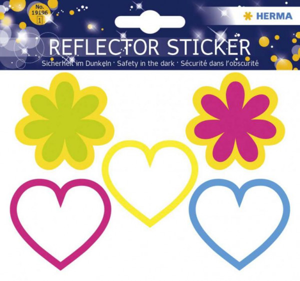 Reflektor Sticker Leuchtaufkleber für Kinder Herzen/Blumen