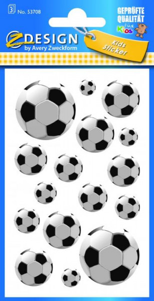 Zweckform Sticker Fußball schwarz/weiß
