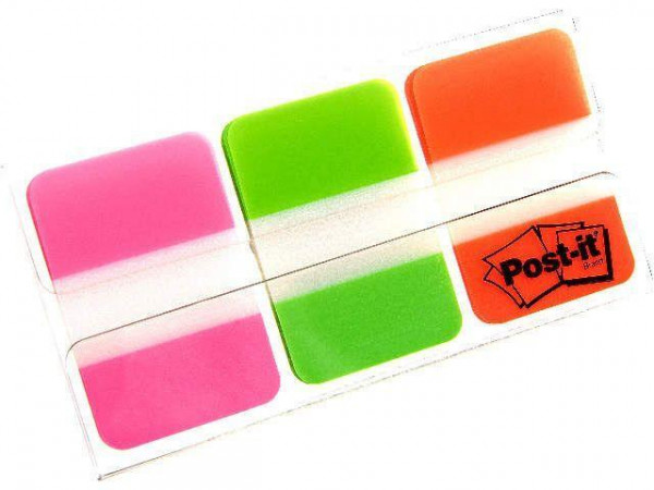 Haftmarker Post-it Index Strong Leuchtfarben pink, grün, orange