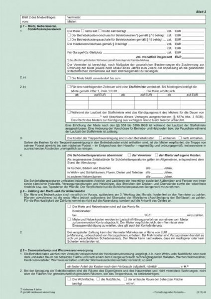 RNK 523 Mietvertrag A4 3x2 Blatt