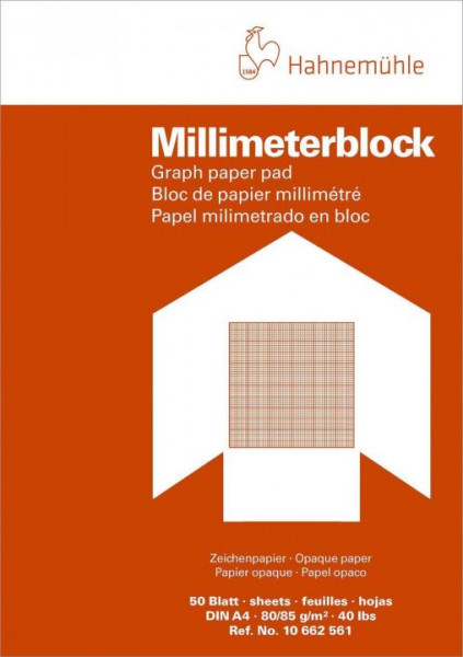 Millimeterpapierblock A4 80 g/m² 50 Blatt