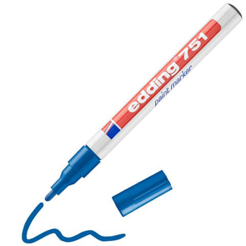 Edding 751 Lackmarker 1-2 mm Rundspitze wasserfest blau