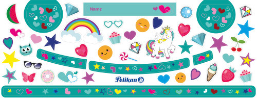 Pelikan Sticker Herz türkis für Malkasten K12 und K24