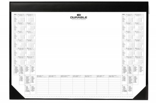 DURABLE Schreibunterlage mit Kalenderblock 25 Blatt 590 x 420 mm, schwarz