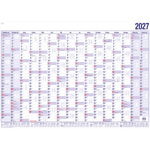 GÜSS Wandkalender 60x40 cm | 16 Monate