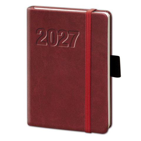 bsb Buchkalender "V-book" 1 Wochen / 2 Seiten A6 bordeaux