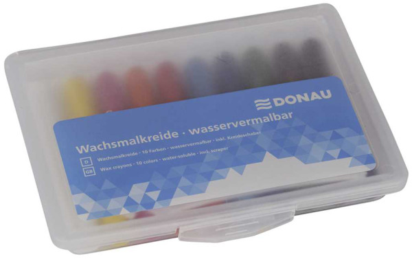 10er Box Wachsmalkreide wasservermalbar mit Hülse