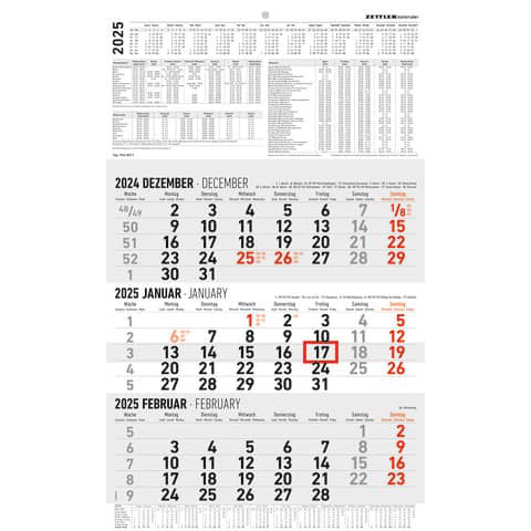 3 Monats Kalender 2024 | 30x 49 cm