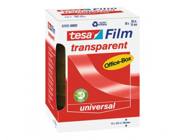 tesa Film transparent 66 m x 15 mm 10 Stück in Officebox