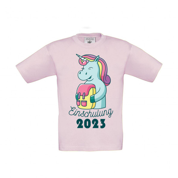 T-Shirt Kinder Schule - Schulstart Einschulung 2023 Einhorn