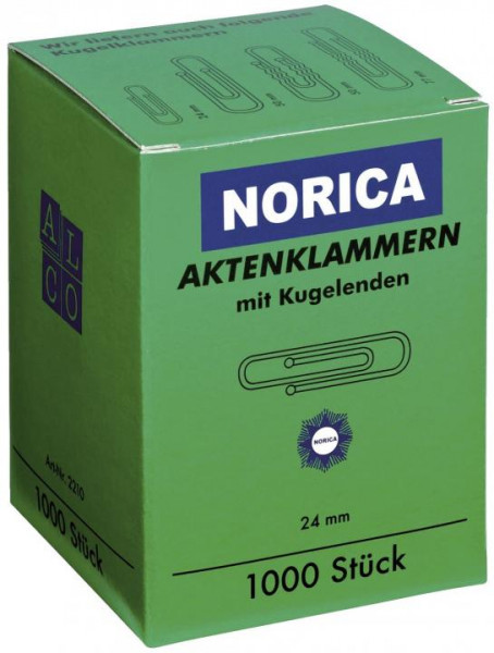 Norica Büroklammern 1000 Stück mit Kugelenden