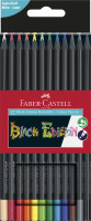 12 dünne & dreieckige FABER CASTELL Buntstifte Black Edition