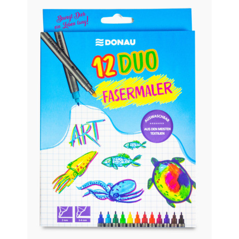 12 Duo Filzstifte dicke+dünne Spitze