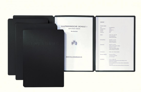 Pagna Bewerbungsmappe mit 2 Klemmschienen schwarz
