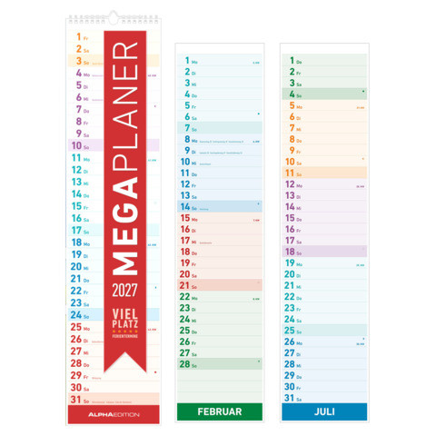 Streifenkalender Megaplaner | 14,5 x 70 cm