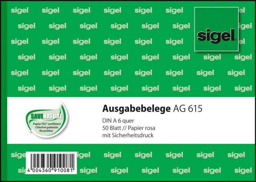 Sigel Ausgabe-/Einnahmebeleg A6 quer 1. und 2. Blatt bedruckt