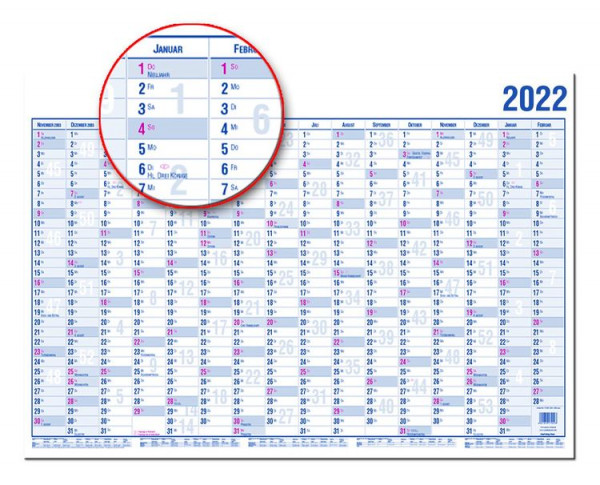 Güss Wandkalender 2022 A2 16 Monate