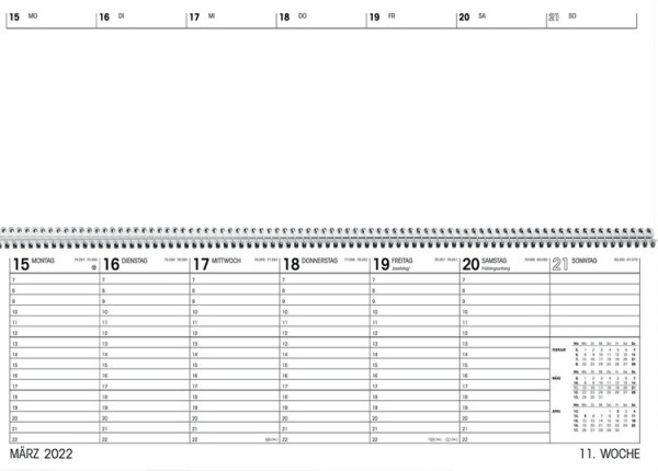 Tischkalender Querkalender XXL | 42,2x14,8 cm |1 Woche 2 Seiten 2024