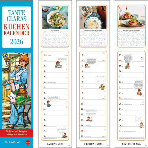 Tante Claras Küchenkalender 2021: 14-Tages-Kalender Mit Schulferien