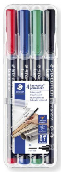 4 Folienstifte Staedtler Lumocolor permanent M