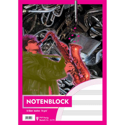 10 Blatt Notenblock A4 | 12 System