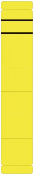 Ordner Rückenschilder - lang, schmal, selbstklebend, gelb, 10 Stück