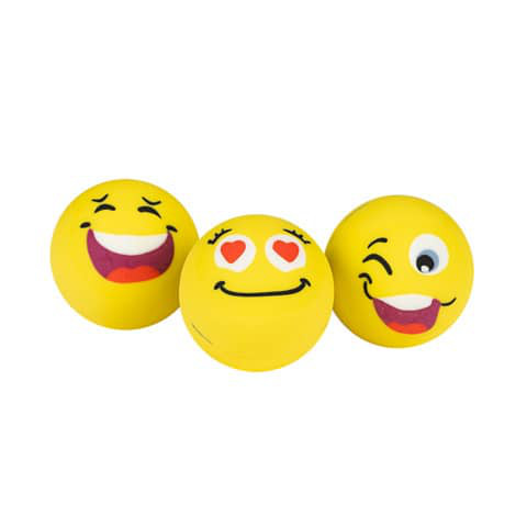 3er Set Emoji Radiergummi rund