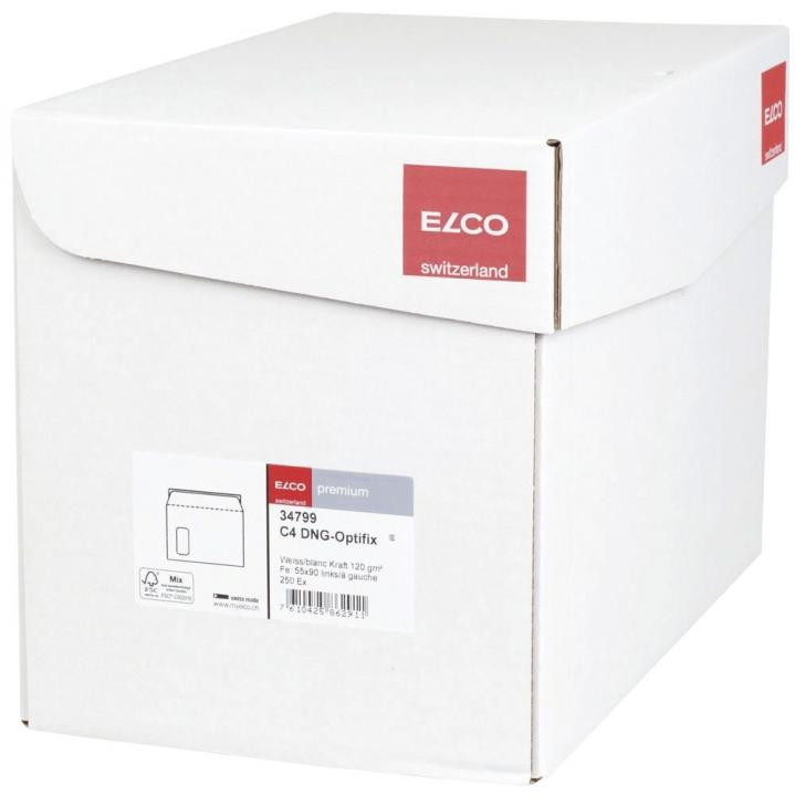 Elco Office Briefumschläge C4 weiss mit Fenster 250 Stück