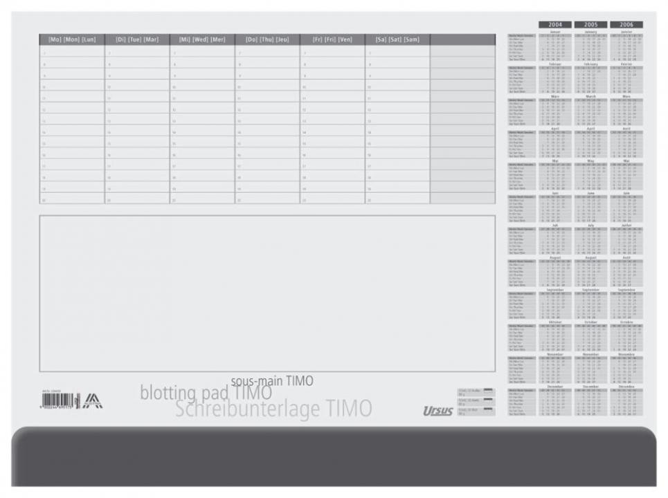 Ursus Grau Unterlage, Schreibunterlage Timo Mit Kalender (52.50 X 37.50 Cm) - Image 4