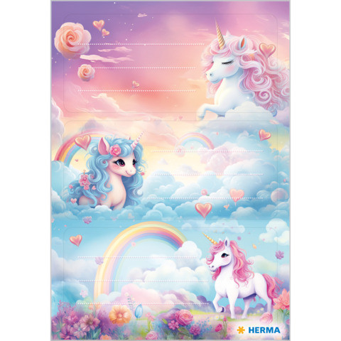 Schuletiketten Unicorn für Hefte & Bücher