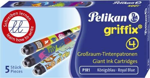 5 Pelikan Tintenpatronen blau löschbar mit Motiv