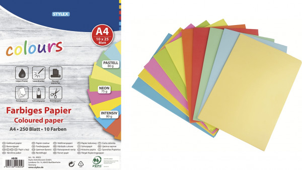 Farbiges Kopierpapier 10 Farben A4