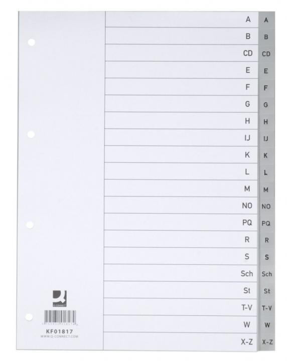 Q-Connect Register Trennblätter grau A4 blanko 12 Blatt Ordner Archivierung 