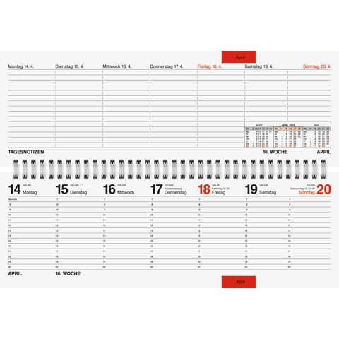 RIDO Tischkalender Querkalender 1 Woche 2 Seiten 2024.1