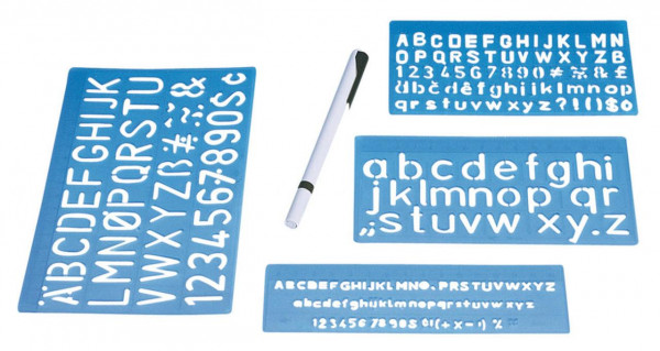 Wedo Schriftschablonen 3er Set mit Faserschreiber