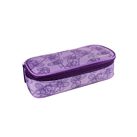 Schlamper Federmäppchen lila Blumen mit 10 Stiftschlaufen