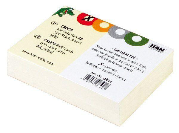 Han Gelb Karteikarten Für Croco A7 100 Stück Liniert Nachfüllpackung - Image 2