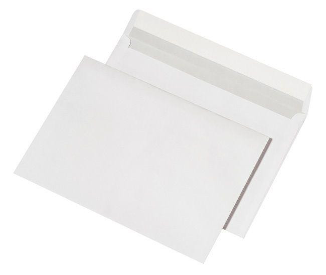 500 x Versandtasche C4 haftklebend ohne Fenster weiß