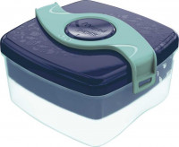 Brotbox für Kinder mit 2 Fächern und Drehverschluss blau Brotbox für Kinder mit 2 Fächern und Drehverschluss blau