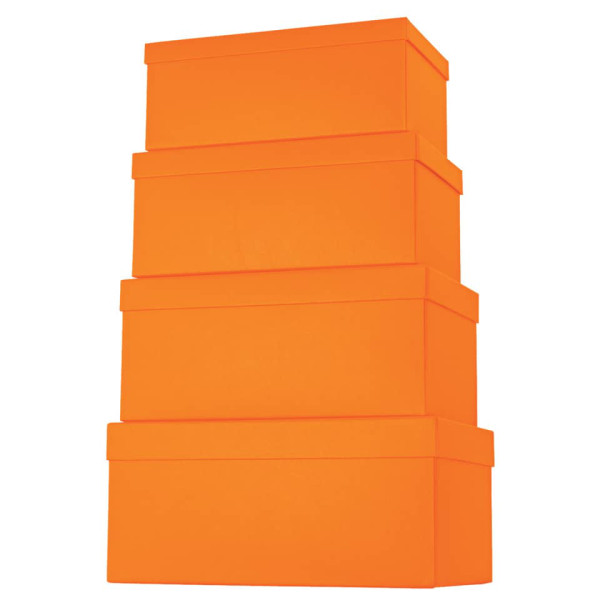 Geschenkkarton | 4-teiliges Geschenkboxen Set orange