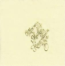 Motivserviette creme gold Kommunion