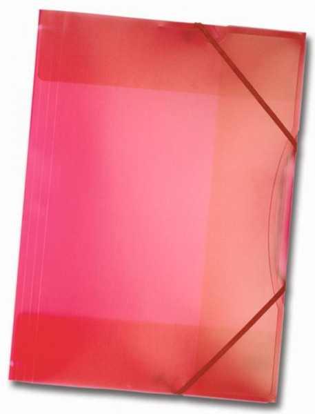 Folia Sammelmappe mit Gummiband A3 transparent rot Folia Sammelmappe mit Gummiband A3 transparent rot