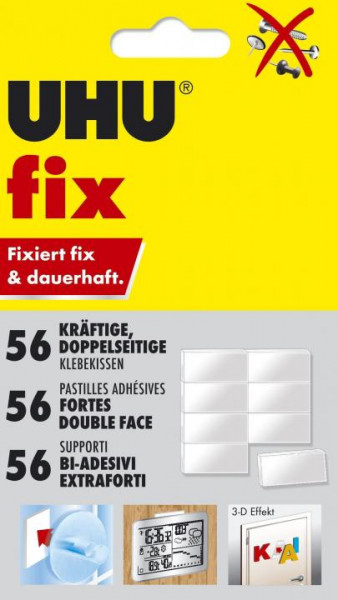 Uhu Fix und Fest Klebepads 12 x 18 mm 50 Stück