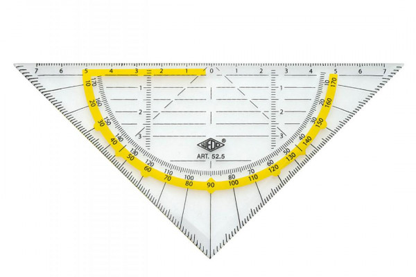 Wedo Geometriedreieck 16cm transparent
