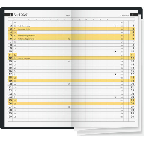 rido Taschenkalender d15 1 Monat 2 Seiten